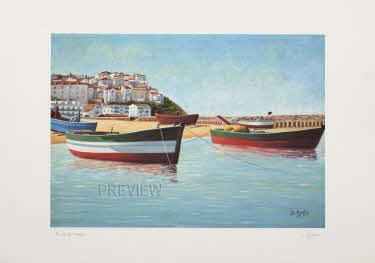 Barche agli ormeggi - Moored Boats Print